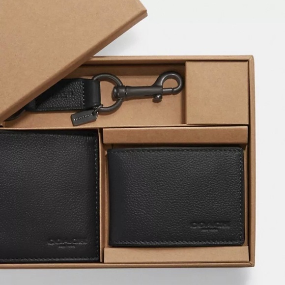 💜 🎁Coach Men's Compact ID Sport Calf Leather Gift Set. - Picture 4 of 4